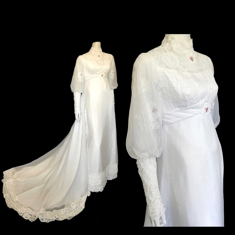Stunning vintage 1970s wedding dress